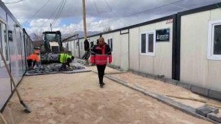 Doğanşehir, konteyner kentte kilit taşı çalışmaları sürüyor
