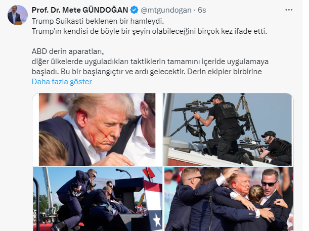 Prof. Dr. Mete Gündoğan'dan Trump'a Suikast Girişimi Hakkında Çarpıcı Analiz