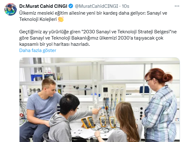 Sanayi ve Teknoloji Kolejleri ile Türkiye'nin Mesleki Eğitimi Güçleniyor