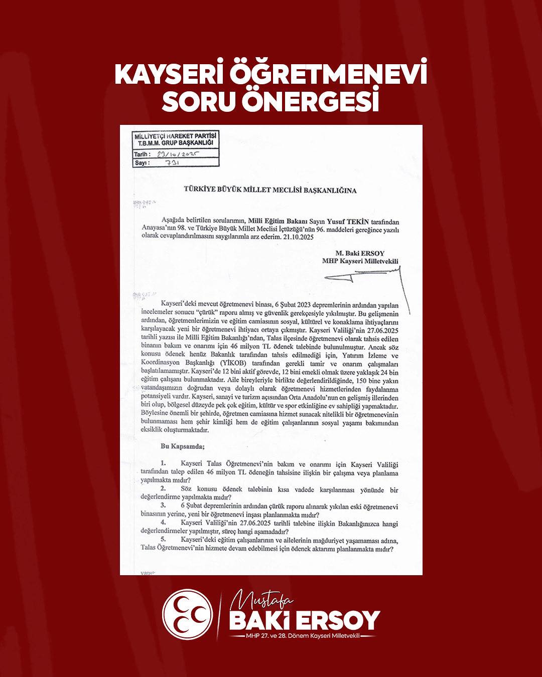 Kayseri'de Öğretmenevi Krizi: 24 Bin Eğitimci Bekliyor!