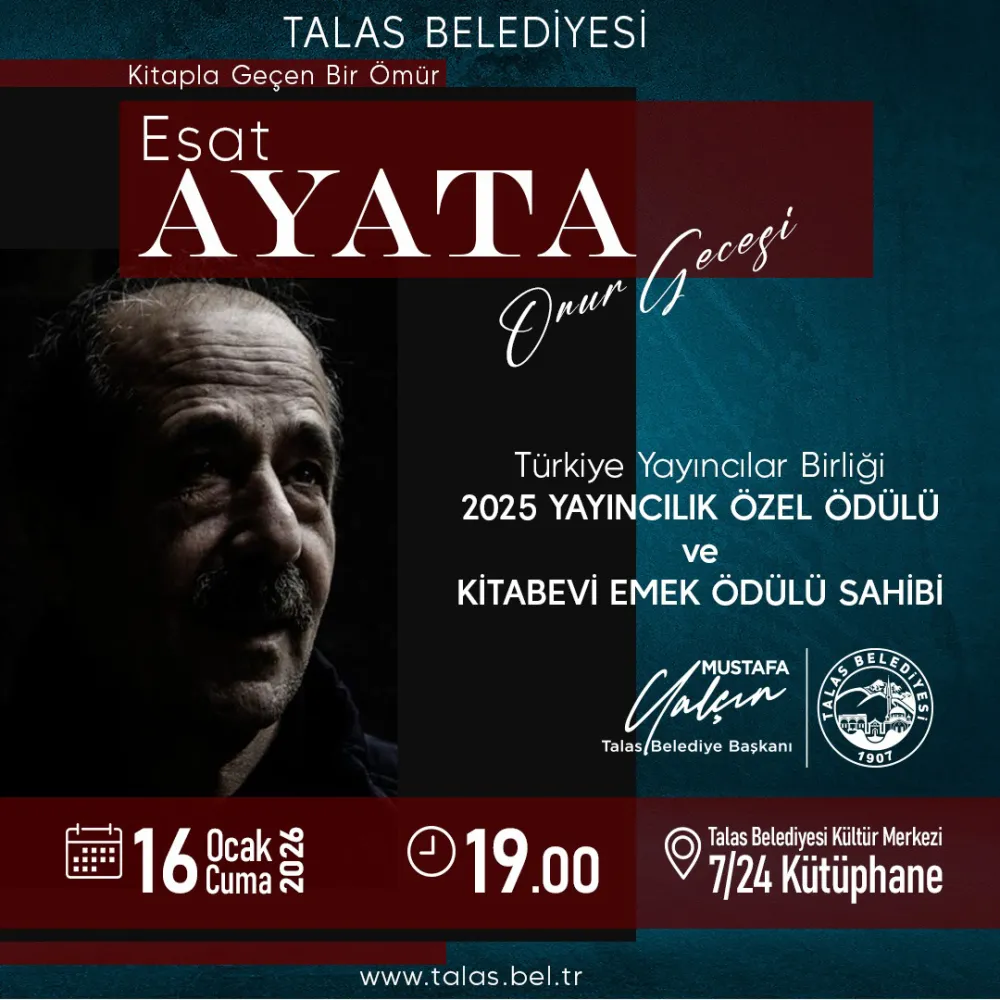 Talas'ta Bir Kitap Tutkununa "Onur Gecesi": Akabe Kitabevi Sahibi Esat Ayata Anılacak