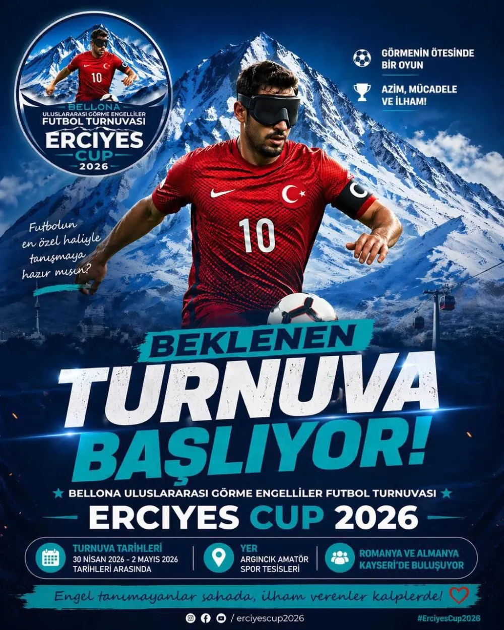 Kayseri’de görme engelliler futbolunda uluslararası heyecan